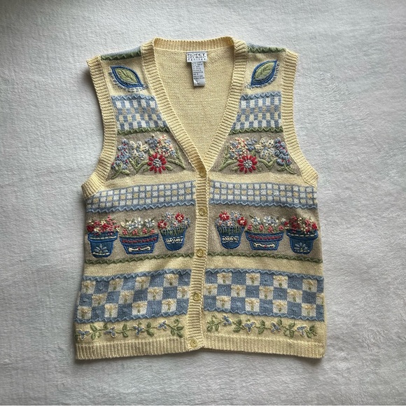 Koret City Blues Knitted Sweater Vest, 55% Ramie, 45% Cotton ( Size S ) - Picture 4 of 7